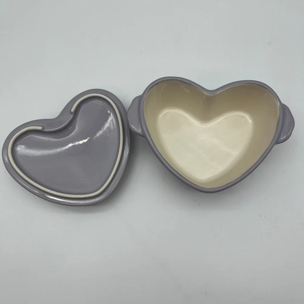 The Pioneer Woman Ramekin Purple Heart Stoneware Butterfly Lid 3518 DMT